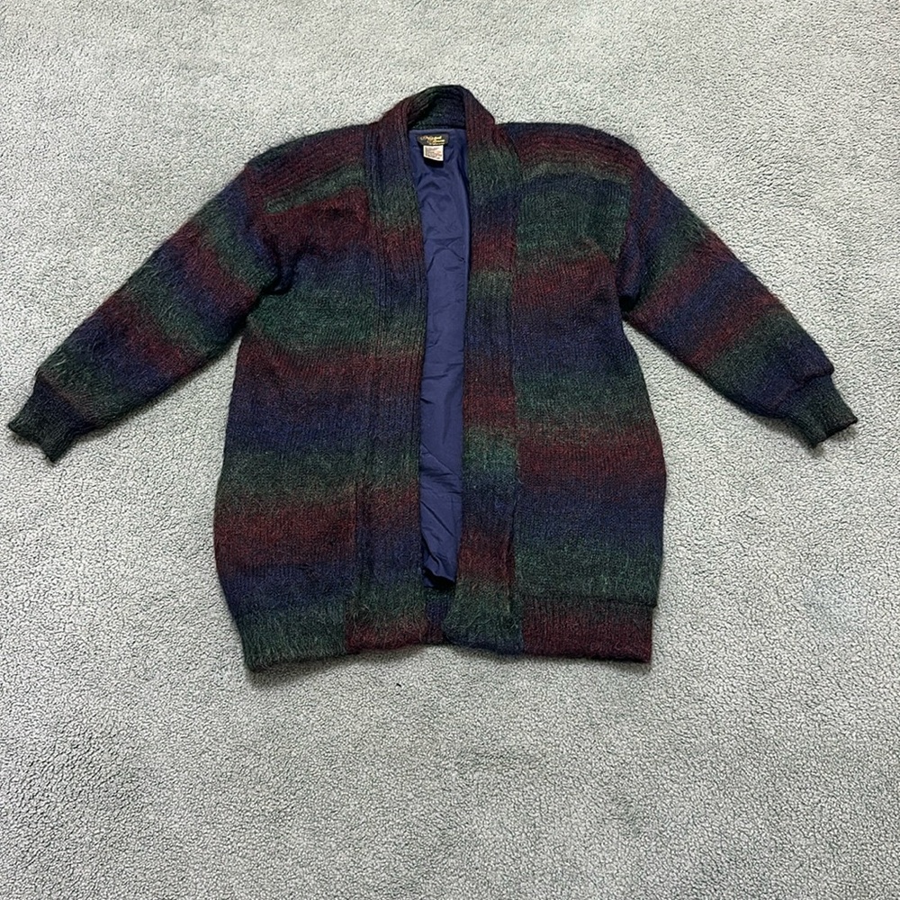 Vintage Mohair Cardigan Jacket Oversized Chunky women’s Medium Marshall Rousso